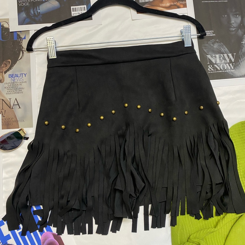 Elegant Black Skirt with Gold Details